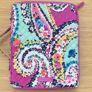Vera Bradley Quilted Paisley Floral Zip Portfolio Organizer - Pink & Mint